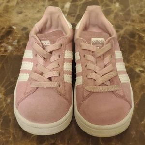 Toddler Girl Pink & White Adidas Sneaker